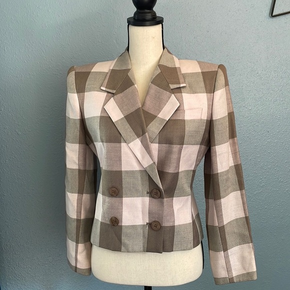 Kasper Jackets & Blazers - Kasper Plaid Sz 4 Pink/Grey Jacket